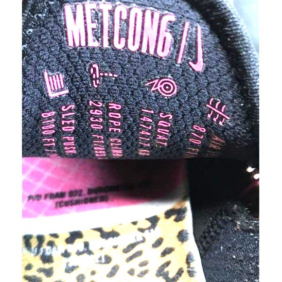 Nike Metcon Cheetah Print Sneaker Black Chutney Training Shoes AT3160 096 Size10 - Picture 8 of 9